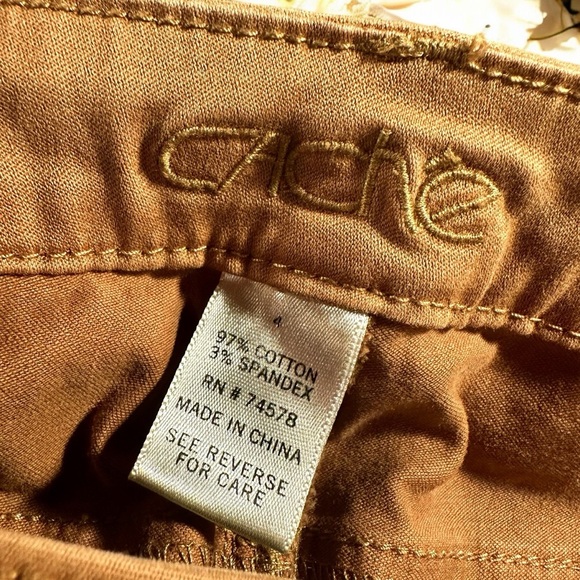 Caché Vintage Y2K Khaki Center Seam Flare Leg Pants Size 4 - Picture 2 of 13